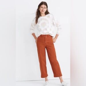 Madewell Slim Emmett Wide-Leg Crop Pants in Rust Color Women’s Size 27
